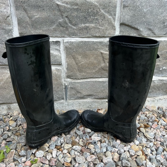 Hunter Boots - Womens Original Tall Rain Boots (Black) Size 37 - Picture 12 of 14